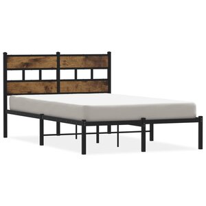 vidaXL Cadre de lit en métal sans matelas chêne fumé 120x190 cm