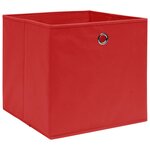 vidaXL Boîtes de rangement 4 Pièces Tissu intissé 28x28x28 cm Rouge