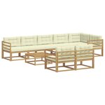 vidaXL Ensemble de canapés d'extérieur 9 Pièces Blanc et crème