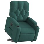 vidaXL Fauteuil inclinable électrique vert foncé tissu