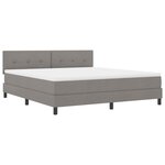 vidaXL Lit à ressorts avec matelas avec LED Taupe 180 x 200 cm tissu