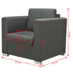 vidaXL Fauteuil gris foncé tissu