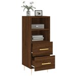 vidaXL Buffet Chêne marron 34 5x34x90 cm Bois d'ingénierie