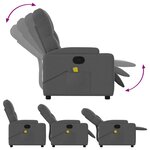 vidaXL Fauteuil inclinable de massage gris foncé tissu