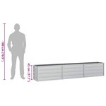 vidaXL Lit surélevé de jardin 240x40x45 cm Acier galvanisé Argenté