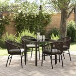 vidaXL Ensemble de salle à manger pour jardin 5 Pièces Marron