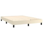 vidaXL Lit à sommier tapissier avec matelas Crème 140x190cm Similicuir
