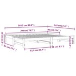 vidaXL Lit coulissant sans matelas gris 2x(90x200) cm