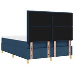 vidaXL Lit à ressorts avec matelas Bleu 140 x 200 cm tissu