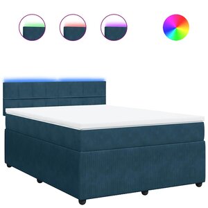 vidaXL Sommier à lattes de lit et matelas bleu 140x200 cm velours