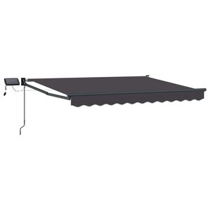 vidaXL Store rétractable manuel avec LEDs Anthracite 3 x 2 m