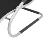 vidaXL Chaise longue avec oreiller Aluminium et textilène noir