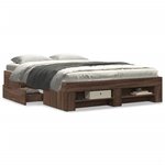 vidaXL Cadre de lit sans matelas chêne marron 140x190 cm