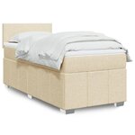 vidaXL Sommier à lattes de lit et matelas Crème 90x190 cm Tissu