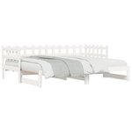 vidaXL Lit coulissant sans matelas blanc 2x(90x190) cm bois massif