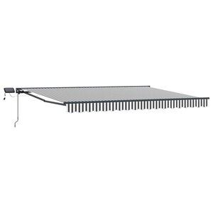 vidaXL Cadre de store manuel avec LEDs Anthracite et blanc 5 × 3 5 m