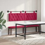 vidaXL Tête de lit suspendue Bordeaux Velours