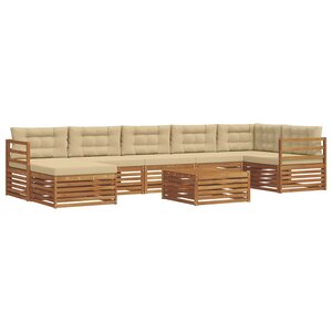 vidaXL Ensemble de canapés d'extérieur 8 pc Naturel et Beige