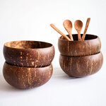 Coffret cadeaux 2 bols et 2 cuillères nature en coco