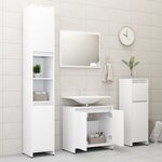 vidaXL Ensemble de meubles de salle de bain Blanc Bois d'ingénierie