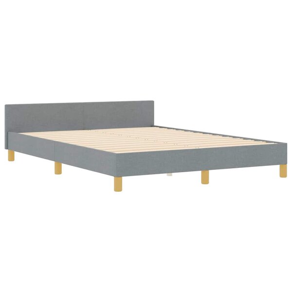 vidaXL Cadre de lit avec tête de lit Gris clair 160 x 200 cm tissu