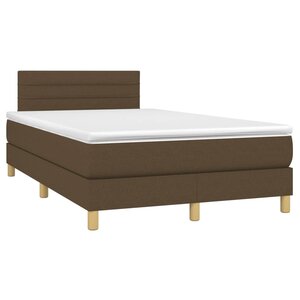 vidaXL Sommier à lattes de lit et matelas marron foncé 120x190cm tissu