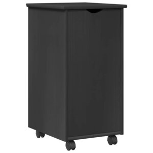 vidaXL Cabinet roulant Gris 34 x 39 x 65 5 cm Bois de Pin Massif