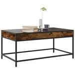 vidaXL Table basse avec LED infini chêne fumé 90x50x41 cm