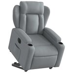 vidaXL Fauteuil inclinable électrique gris clair tissu