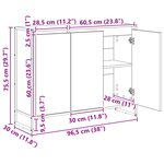vidaXL Meuble d'appoint Chêne artisan 96 5 x 30 x 75 cm