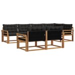 vidaXL Ensemble de canapés d'extérieur 7 pc Naturel et noir