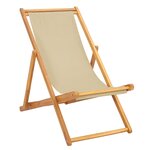 vidaXL Chaise de plage Beige Bois de teck massif