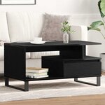 Table basse vidaXL en chêne noir 90x49x45 cm en bois d'ingénierie