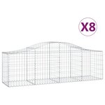 vidaXL Paniers à gabions arqués 8 Pièces 200x50x60/80 cm Fer galvanisé