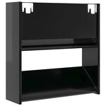 vidaXL Armoires à chaussures murales 4 Pièces noir brillant 60x18x60 cm