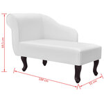 vidaXL Chaise longue Blanc Similicuir