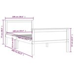 vidaXL Cadre de lit Bois de pin massif 100x200 cm