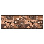 vidaXL Tapis de cuisine lavable Marron café 60x300 cm