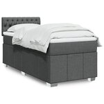 vidaXL Sommier à lattes de lit avec matelas Gris foncé 80x200 cm Tissu