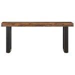 Banc banquette 110 x 35 x 46 cm bois de récupération solide et acier 02_0011005