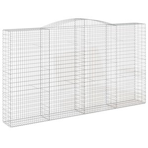vidaXL Panier de gabions arqué 400x50x220/240 cm Fer galvanisé