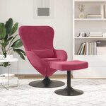 vidaXL Chaise Œuf avec Pouf Bordeaux 63 x 73 x 90 cm Velours