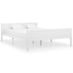 vidaXL Cadre de lit Bois de pin massif Blanc 160x200 cm