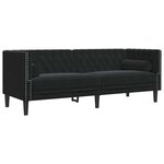 Ensemble de Canapés 3 Pièces Noir Velours