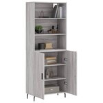 vidaXL Buffet haut Sonoma gris 69 5x34x180 cm Bois d'ingénierie