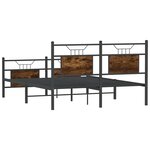vidaXL Cadre de lit sans matelas chêne fumé 140x190 cm bois ingénierie
