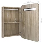 vidaXL Armoire de salle de bain à miroir LED chêne 60x11x80 cm
