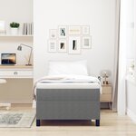 vidaXL Lit à ressorts avec matelas gris clair  90 x 200 cm  en tissu côtelé.