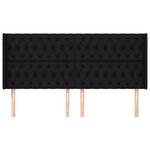 vidaXL Tête de lit avec oreilles Noir 203x16x118/128 cm Tissu