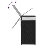 vidaXL Panier à linge avec couvercle noir 46x33x60 cm résine tressée